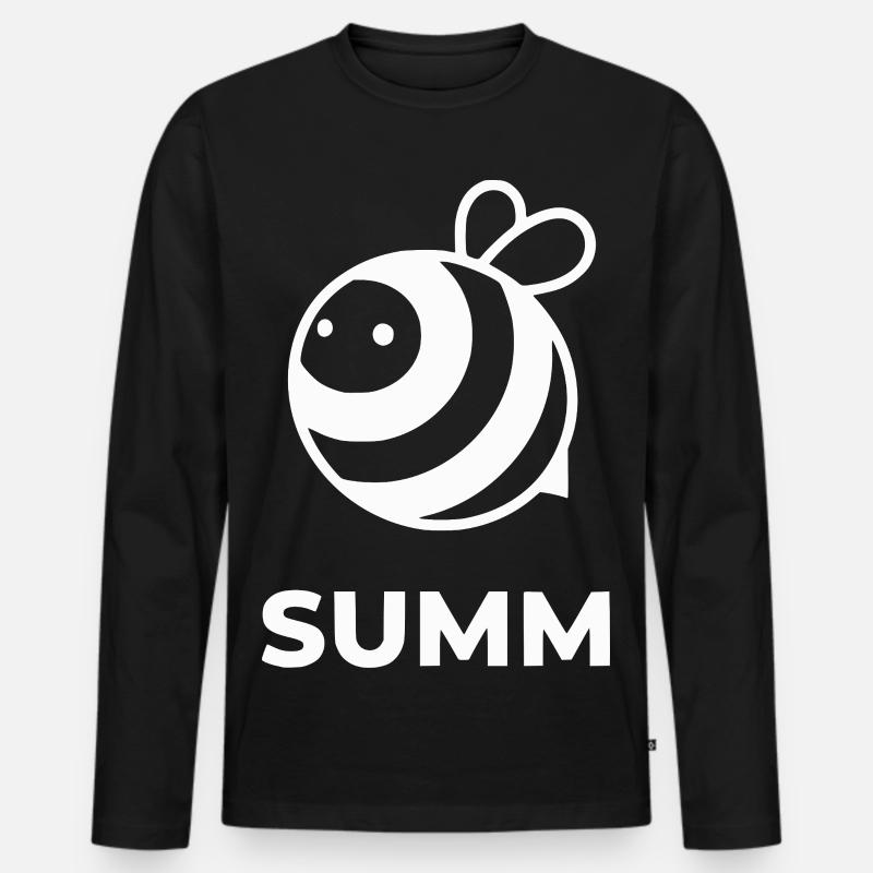 Summende Biene Icon-Design - Männer Premium Bio Langarmshirt - Schwarz