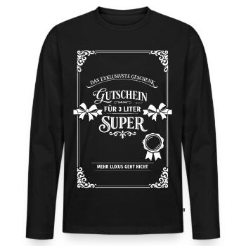 Das Exklusivste Geschenk - Männer Premium Bio Langarmshirt - Schwarz - Vorne - Nico (187cm)