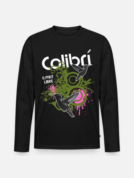 Liberté Colibris Urbains - T-shirt manches longues Premium bio Homme - noir