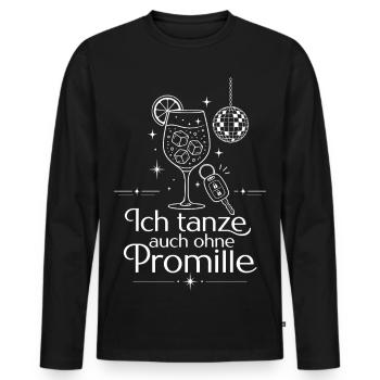 Null Prozent mit voller Attitüde - Männer Premium Bio Langarmshirt - Schwarz - Vorne - Nico (187cm)
