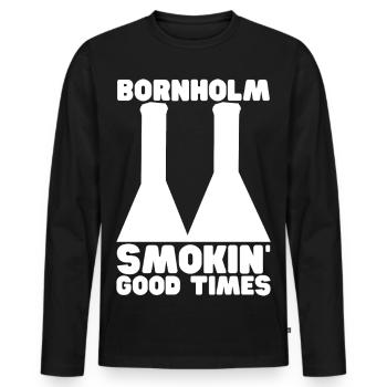 Bornholm Smokehouse Rogeri - Men's Premium Organic Long Sleeve Shirt - black - Front - Nico (187cm)