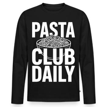 Pasta Club Daily for pasta fans - Men's Premium Organic Long Sleeve Shirt - black - Front - Nico (187cm)