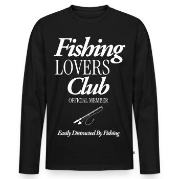 Fishing Lovers Club - Männer Premium Bio Langarmshirt - Schwarz - Vorne - Nico (187cm)