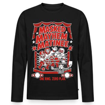 Masked Mayhem Wrestling Chaos - Men's Premium Organic Long Sleeve Shirt - black - Front - Nico (187cm)