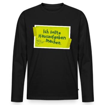 KoboldKroniken I Should Do Homework - Men's Premium Organic Long Sleeve Shirt - black - Front - Nico (187cm)