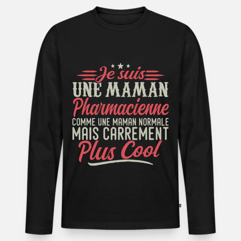 Ich bin Apotheker-Mama, ausgesprochen cool - Männer Premium Bio Langarmshirt - Schwarz