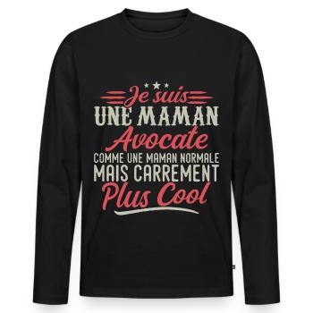 I'm a Lawyer mom, downright cool - Men's Premium Organic Long Sleeve Shirt - black - Front - Nico (187cm)