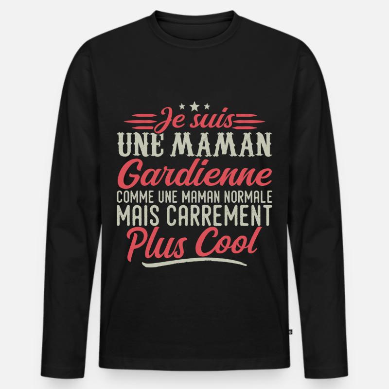 Ich bin Babysitter-Mama, ausgesprochen cool - Männer Premium Bio Langarmshirt - Schwarz