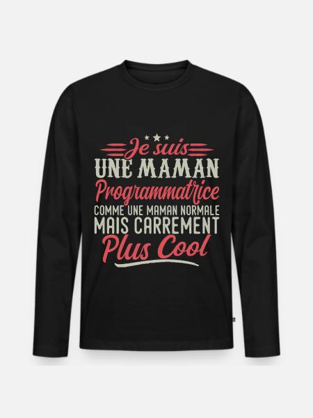 Ich bin Programmierer-Mama, ausgesprochen cool - Männer Premium Bio Langarmshirt - Schwarz