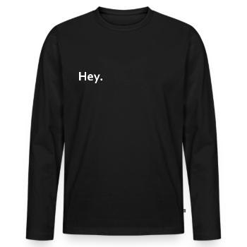 hé - T-shirt manches longues Premium bio Homme - noir - Devant - Nico (187cm)