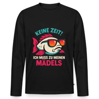 Fisch Angeln Aquarium Sprüche - Männer Premium Bio Langarmshirt - Schwarz - Vorne - Nico (187cm)
