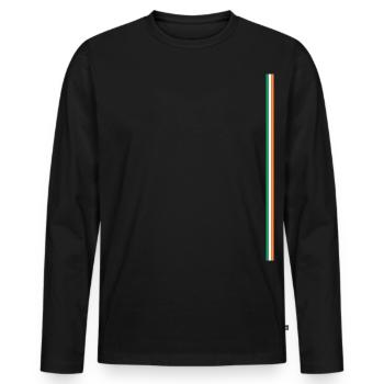 Ireland Flag Stye Stripes - Men's Premium Organic Long Sleeve Shirt - black - Front - Nico (187cm)