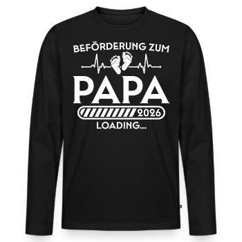 Beförderung zum Papa 2026 loading - Männer Premium Bio Langarmshirt - Schwarz - Vorne - Nico (187cm)