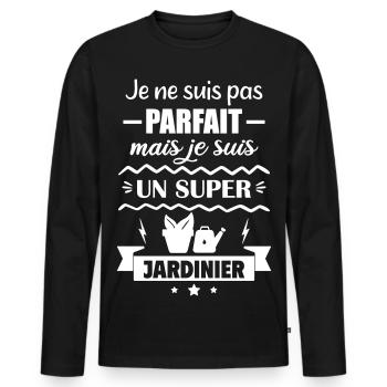 Nicht perfekt, aber toller Gärtner - Männer Premium Bio Langarmshirt - Schwarz - Vorne - Nico (187cm)