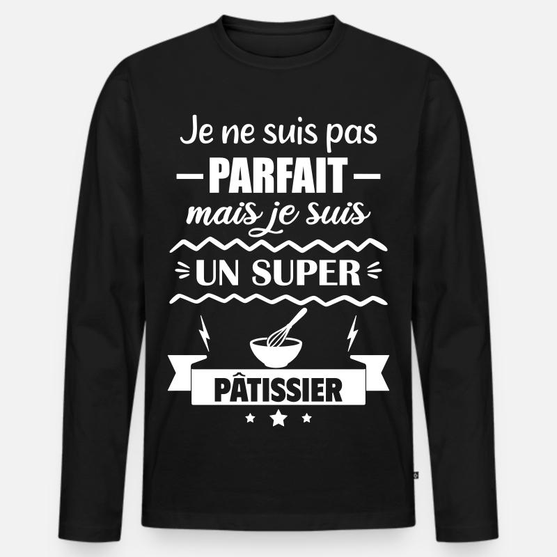 Nicht perfekt, aber toller Konditor - Männer Premium Bio Langarmshirt - Schwarz
