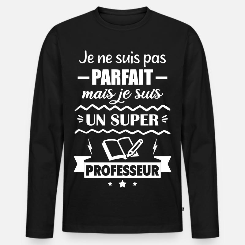 Nicht perfekt, aber toller Lehrer - Männer Premium Bio Langarmshirt - Schwarz