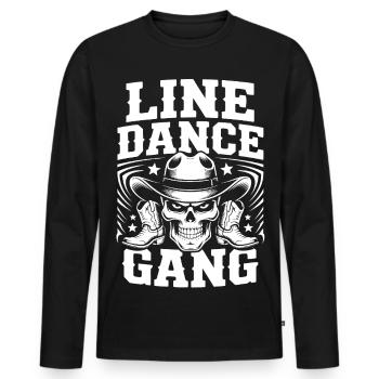 Gang de danse en ligne Skull Tee - T-shirt manches longues Premium bio Homme - noir - Devant - Nico (187cm)