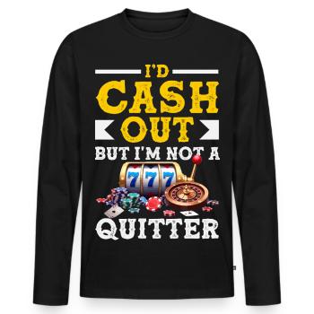 Don't Give Up Casino Roulette Slot Machine Gambling - Men's Premium Organic Long Sleeve Shirt - black - Front - Nico (187cm)