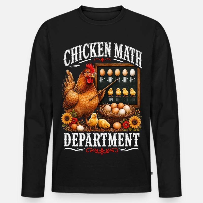 CHICKEN MATH DEPARTMENT - Männer Premium Bio Langarmshirt - Schwarz