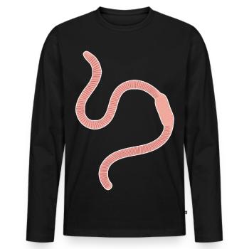 earthworm - Men's Premium Organic Long Sleeve Shirt - black - Front - Nico (187cm)