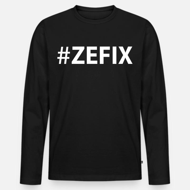 #zefix! - Männer Premium Bio Langarmshirt - Schwarz