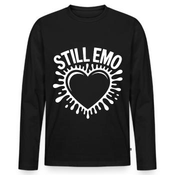 Toujours emo ! Esthétique alternative gothique emo - T-shirt manches longues Premium bio Homme - noir - Devant - Nico (187cm)