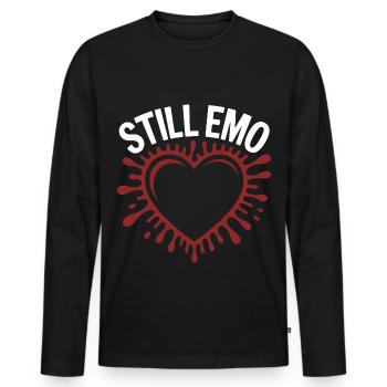 Toujours emo ! Esthétique alternative gothique emo - T-shirt manches longues Premium bio Homme - noir - Devant - Nico (187cm)