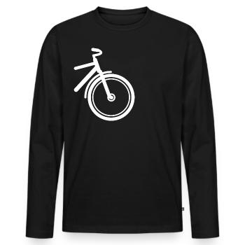 Roue avant de vélo - Contour White - T-shirt manches longues Premium bio Homme - noir - Devant - Nico (187cm)