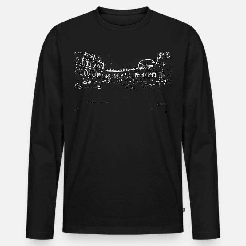 Gebäude - Männer Premium Bio Langarmshirt - Schwarz
