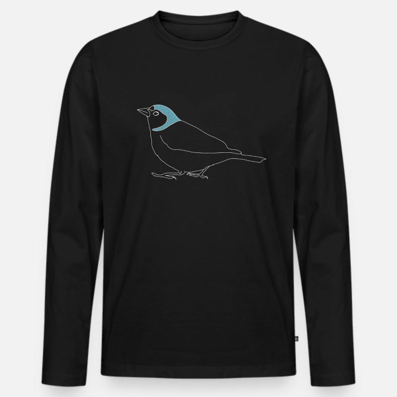 Buchfink - Männer Premium Bio Langarmshirt - Schwarz