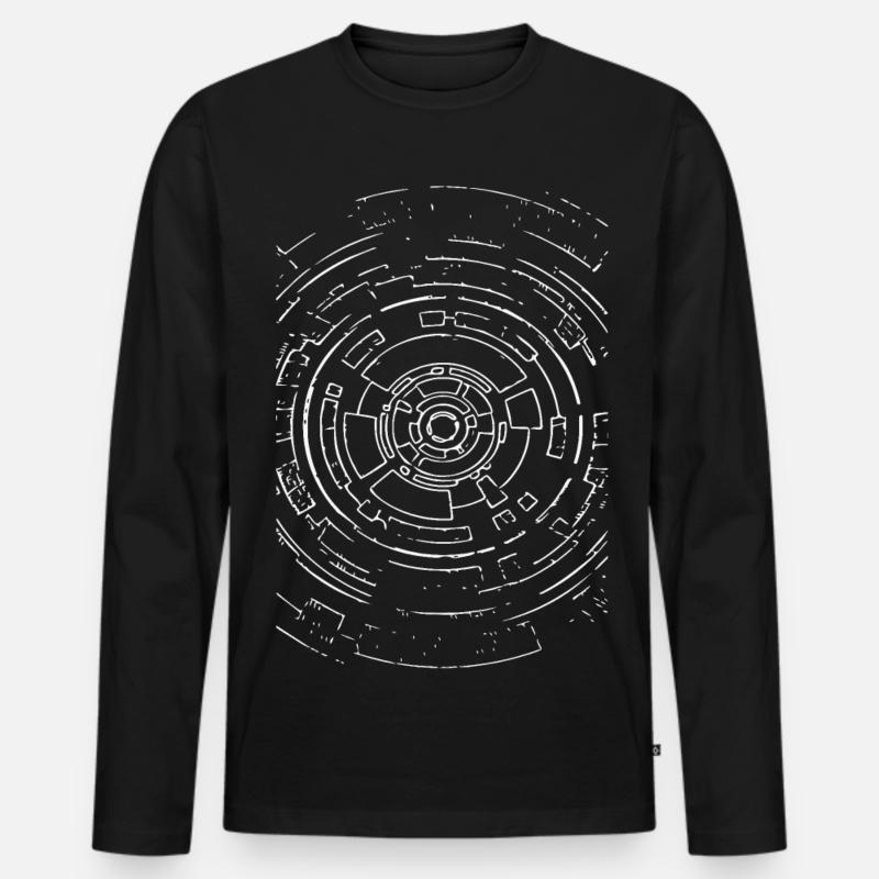 Kernkreis Nano-Tech Muster - Männer Premium Bio Langarmshirt - Schwarz