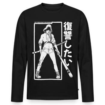 Victoria wants revenge - Men's Premium Organic Long Sleeve Shirt - black - Front - Nico (187cm)