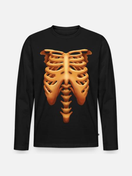 Halloween and Skeleton Costume - Men's Premium Organic Long Sleeve Shirt - black