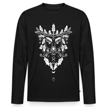 Tree Man - Männer Premium Bio Langarmshirt - Schwarz - Vorne - Nico (187cm)