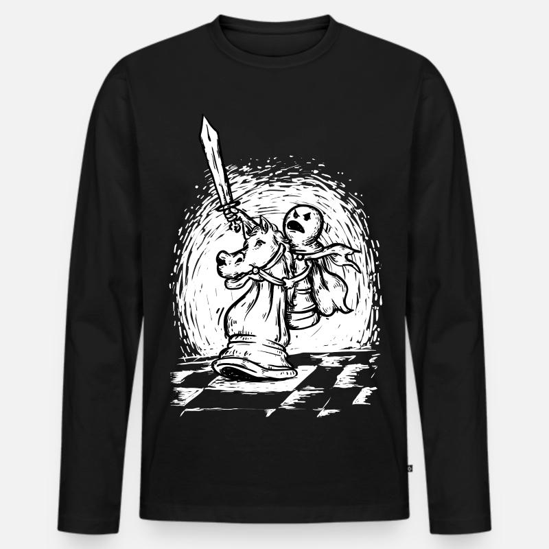Der letzte Angriff - Bauernreiten, Schachritter - Männer Premium Bio Langarmshirt - Schwarz