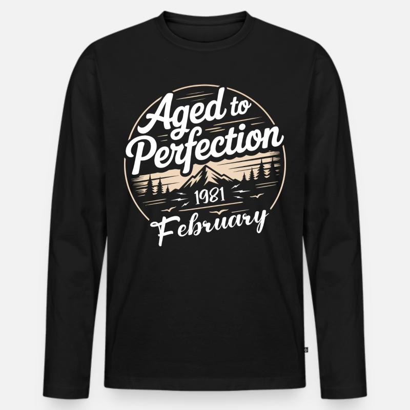 Februar 1981  - Männer Premium Bio Langarmshirt - Schwarz