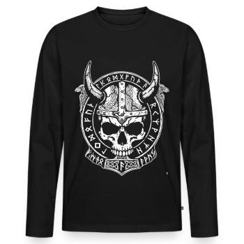 OISEAU Original - Bouclier du Guerrier du Nord - T-shirt manches longues Premium bio Homme - noir - Devant - Nico (187cm)