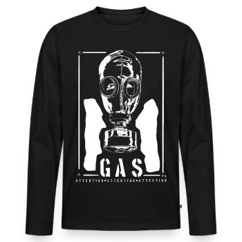 Note industrielle sur le masque à gaz BIRD - T-shirt manches longues Premium bio Homme - noir - Devant - Nico (187cm)
