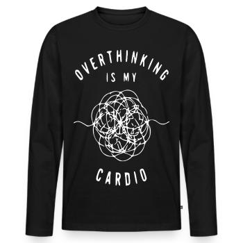 Overthinking Cardio: Scribble Loop - Men's Premium Organic Long Sleeve Shirt - black - Front - Nico (187cm)