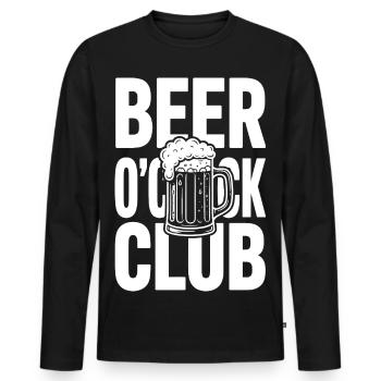 Club de l’Heure de la Bière - T-shirt manches longues Premium bio Homme - noir - Devant - Nico (187cm)