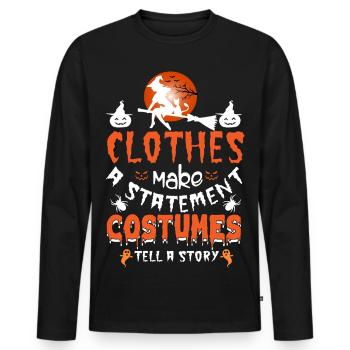 Clothes Statement Costumes Story Halloween Hexe - Männer Premium Bio Langarmshirt - Schwarz - Vorne - Nico (187cm)