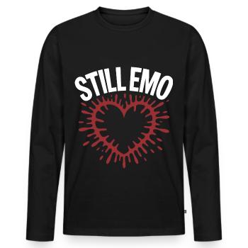 Toujours emo ! Esthétique alternative gothique emo - T-shirt manches longues Premium bio Homme - noir - Devant - Nico (187cm)