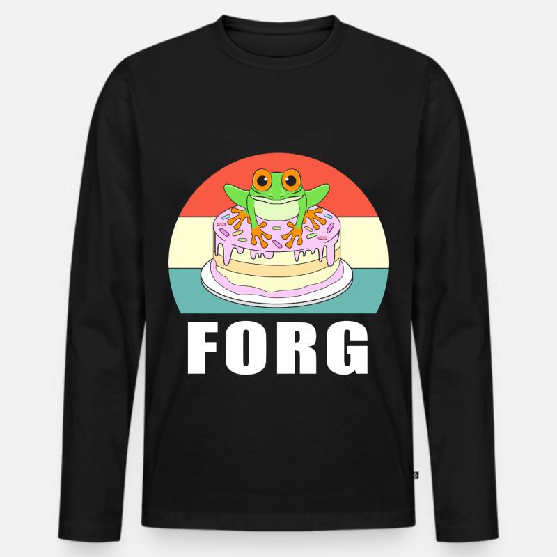Frosch Laubfrosch - Männer Premium Bio Langarmshirt - Schwarz