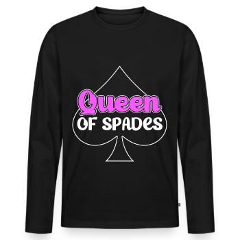 Spades of Spades Playing Card Card Game - Men's Premium Organic Long Sleeve Shirt - black - Front - Nico (187cm)