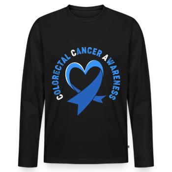 Darm Krebs Dickdarm - Männer Premium Bio Langarmshirt - Schwarz - Vorne - Nico (187cm)