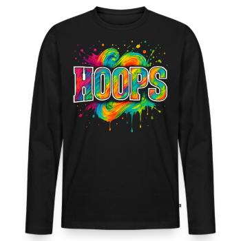 Hoops Basketball Sports Idée Cadeau BBall - T-shirt manches longues Premium bio Homme - noir - Devant - Nico (187cm)