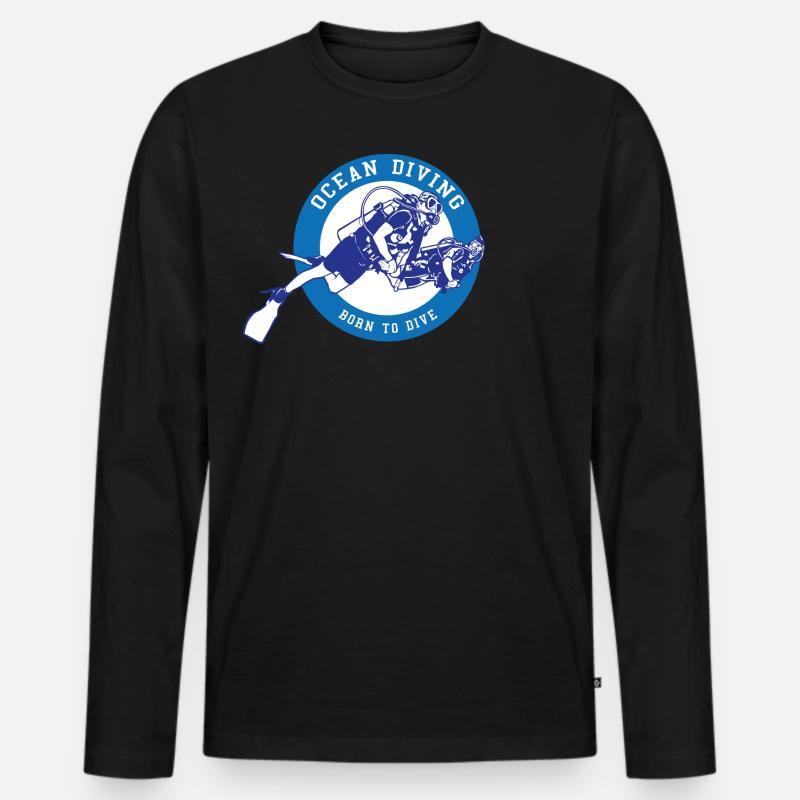 Ocean Diving - Männer Premium Bio Langarmshirt - Schwarz