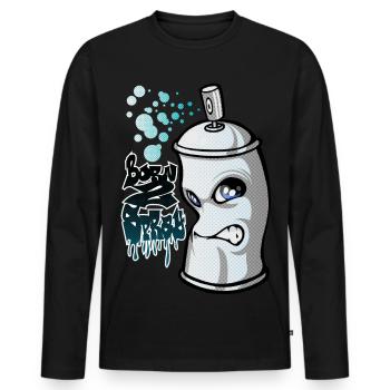 Spray and graffiti - T-shirt manches longues Premium bio Homme - noir - Devant - Nico (187cm)