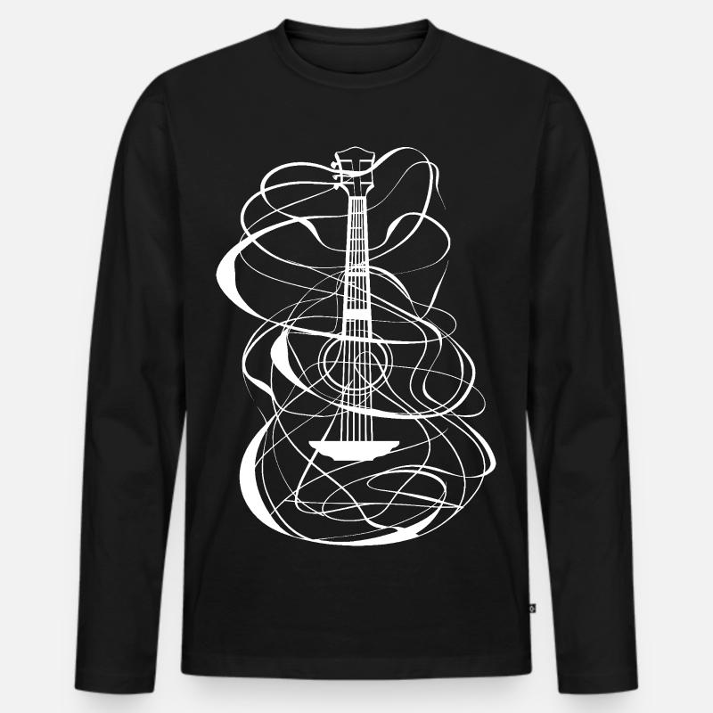 Ukulele Skizze - Männer Premium Bio Langarmshirt - Schwarz