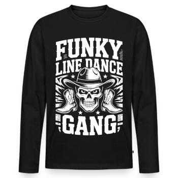 Funky Line Dance Gang - Men's Premium Organic Long Sleeve Shirt - black - Front - Nico (187cm)